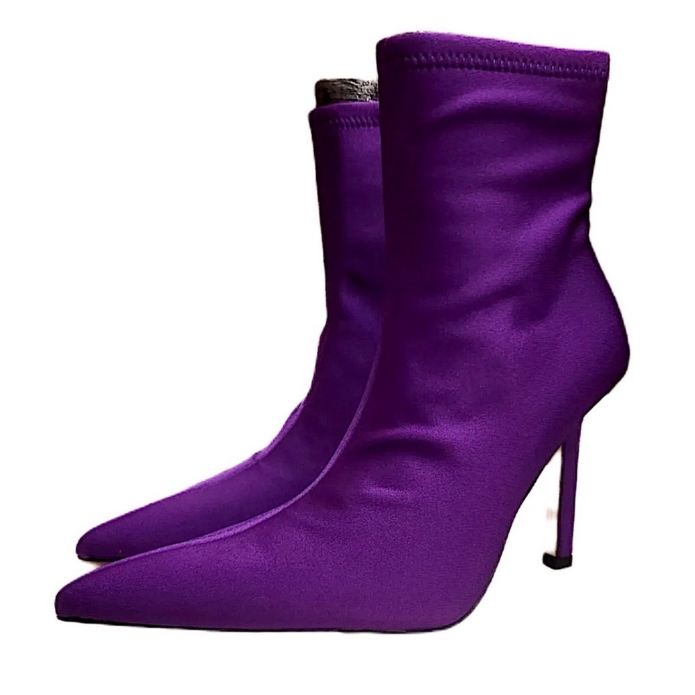 Good American Vibrant Purple Ankle Boots